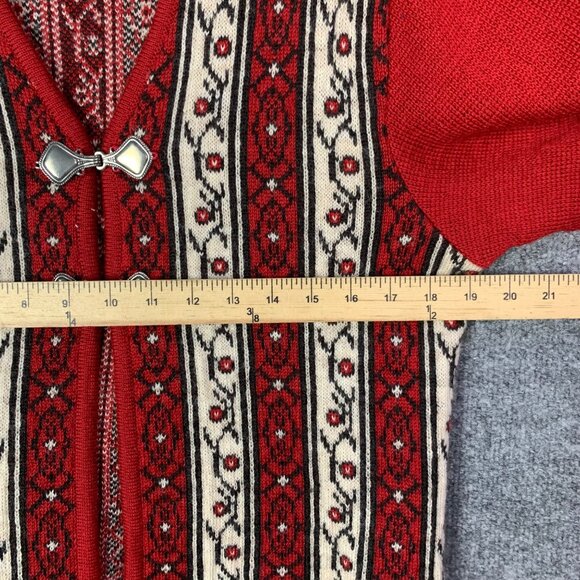 Vintage ODA Of Norway Wool Fair Isle Cardigan Sweater Metal Clasp S - Picture 6 of 14
